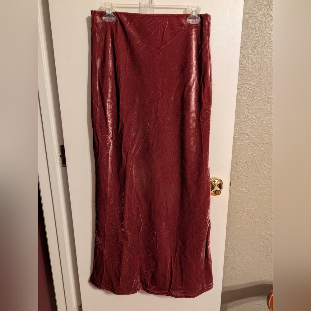 Anthropologie Tilda Maxi Slip Skirt Velvet Mauve Small